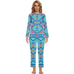 Checkerboard-squares-abstract Womens  Long Sleeve Lightweight Pajamas Set by Semog4