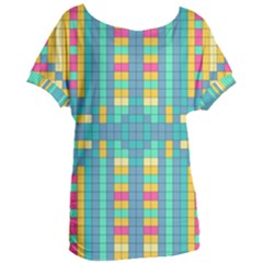 Checkerboard-squares-abstract- Women s Oversized Tee by Semog4