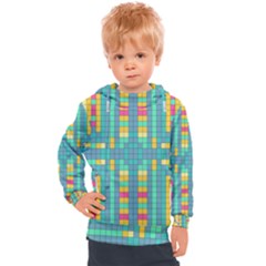 Checkerboard-squares-abstract- Kids  Hooded Pullover by Semog4