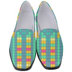 Checkerboard-squares-abstract- Women s Classic Loafer Heels by Semog4