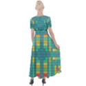 Checkerboard-squares-abstract- Button Up Short Sleeve Maxi Dress View2