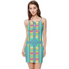 Checkerboard-squares-abstract- Summer Tie Front Dress by Semog4