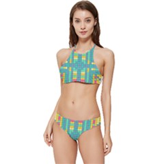 Checkerboard-squares-abstract- Banded Triangle Bikini Set by Semog4