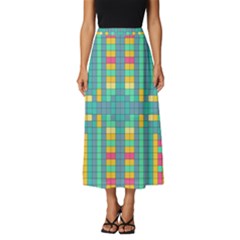 Checkerboard-squares-abstract- Classic Midi Chiffon Skirt