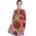 Abstract-circles-background-retro Long Sleeve Chiffon Shirt Dress View1