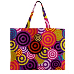 Abstract-circles-background-retro Zipper Mini Tote Bag by Semog4