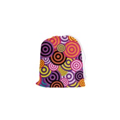 Abstract-circles-background-retro Drawstring Pouch (xs) by Semog4