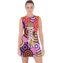 Abstract-circles-background-retro Lace Up Front Bodycon Dress View1