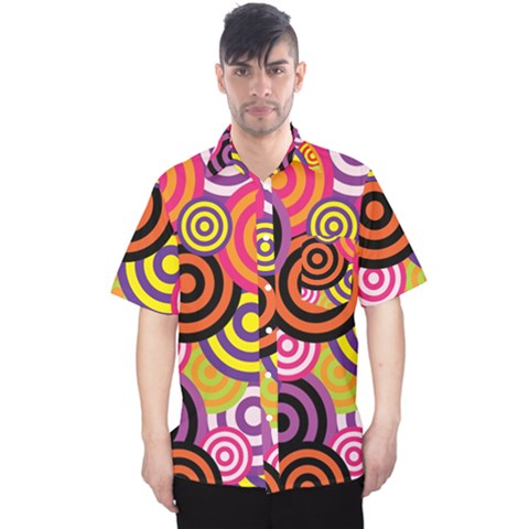 Abstract-circles-background-retro Men s Hawaii Shirt by Semog4