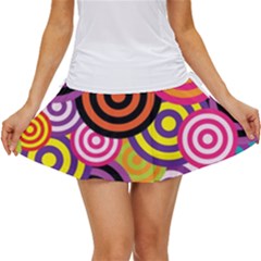 Abstract-circles-background-retro Women s Skort by Semog4