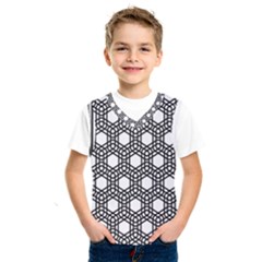 Geometric-floral-curved-shape-motif Kids  Basketball Tank Top by Semog4