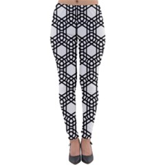 Geometric-floral-curved-shape-motif Lightweight Velour Leggings by Semog4