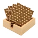 Geometric-floral-curved-shape-motif Bamboo Coaster Set View1