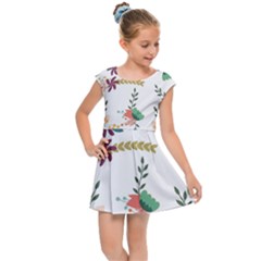 Floral-backdrop-pattern-flower Kids  Cap Sleeve Dress by Semog4