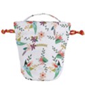 Floral-backdrop-pattern-flower Drawstring Bucket Bag View2