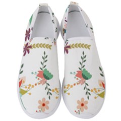 Floral-backdrop-pattern-flower Men s Slip On Sneakers by Semog4