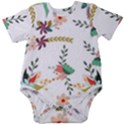 Floral-backdrop-pattern-flower Baby Short Sleeve Bodysuit View1