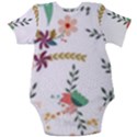 Floral-backdrop-pattern-flower Baby Short Sleeve Bodysuit View2