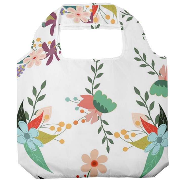 Floral-backdrop-pattern-flower Foldable Grocery Recycle Bag