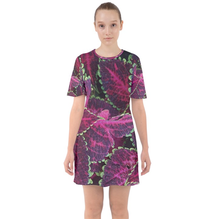 Abstract Beautiful Beauty Bright Sixties Short Sleeve Mini Dress