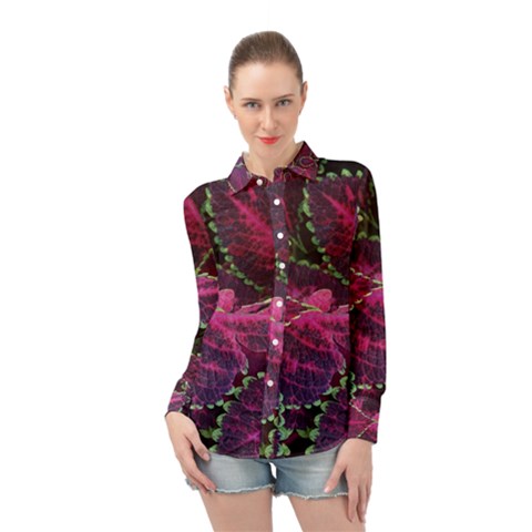 Abstract Beautiful Beauty Bright Long Sleeve Chiffon Shirt by Semog4