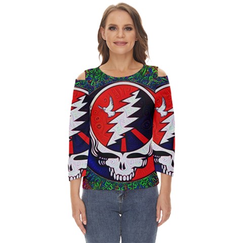 Grateful Dead Cut Out Wide Sleeve Top by Semog4