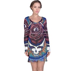 Grateful Dead Skull Rose Long Sleeve Nightdress by Semog4