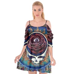 Grateful Dead Skull Rose Cutout Spaghetti Strap Chiffon Dress by Semog4