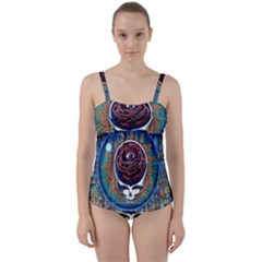 Grateful Dead Skull Rose Twist Front Tankini Set by Semog4