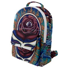 Grateful Dead Skull Rose Flap Pocket Backpack (small) by Semog4