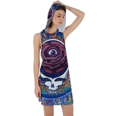 Grateful Dead Skull Rose Racer Back Hoodie Dress by Semog4