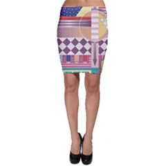 Abstract Shape Color Gradient Bodycon Skirt by Semog4