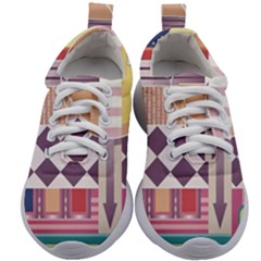 Abstract Shape Color Gradient Kids Athletic Shoes by Semog4