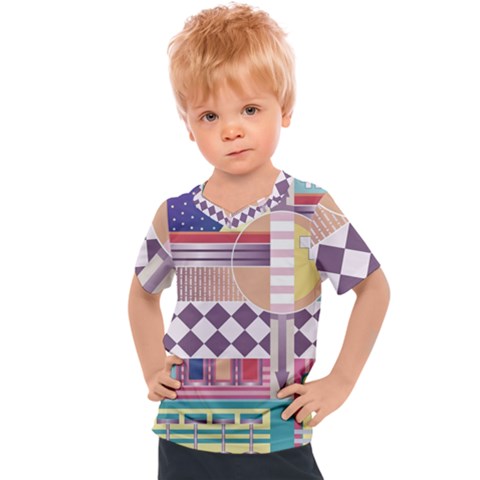 Abstract Shape Color Gradient Kids  Sports Tee by Semog4