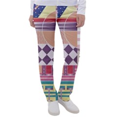 Abstract Shape Color Gradient Women s Casual Pants