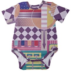 Abstract Shape Color Gradient Baby Short Sleeve Bodysuit by Semog4