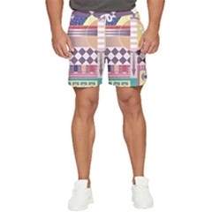 Abstract Shape Color Gradient Men s Runner Shorts by Semog4