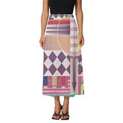 Abstract Shape Color Gradient Classic Midi Chiffon Skirt