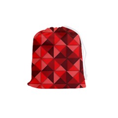 Red Diamond Shapes Pattern Drawstring Pouch (medium) by Semog4