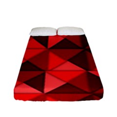 Red Diamond Shapes Pattern Fitted Sheet (full/ Double Size) by Semog4