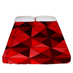 Red Diamond Shapes Pattern Fitted Sheet (california King Size) by Semog4