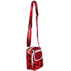 Red Diamond Shapes Pattern Shoulder Strap Belt Bag by Semog4