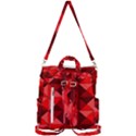 Red Diamond Shapes Pattern Crossbody Backpack View3