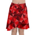 Red Diamond Shapes Pattern Chiffon Wrap Front Skirt View1