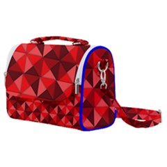 Red Diamond Shapes Pattern Satchel Shoulder Bag by Semog4