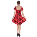 Red Diamond Shapes Pattern Short Sleeve Bardot Dress View2