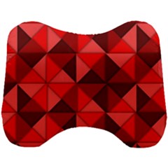 Red Diamond Shapes Pattern Head Support Cushion by Semog4