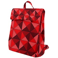 Red Diamond Shapes Pattern Flap Top Backpack by Semog4