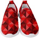 Red Diamond Shapes Pattern Kids  Slip On Sneakers View1