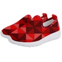 Red Diamond Shapes Pattern Kids  Slip On Sneakers View2